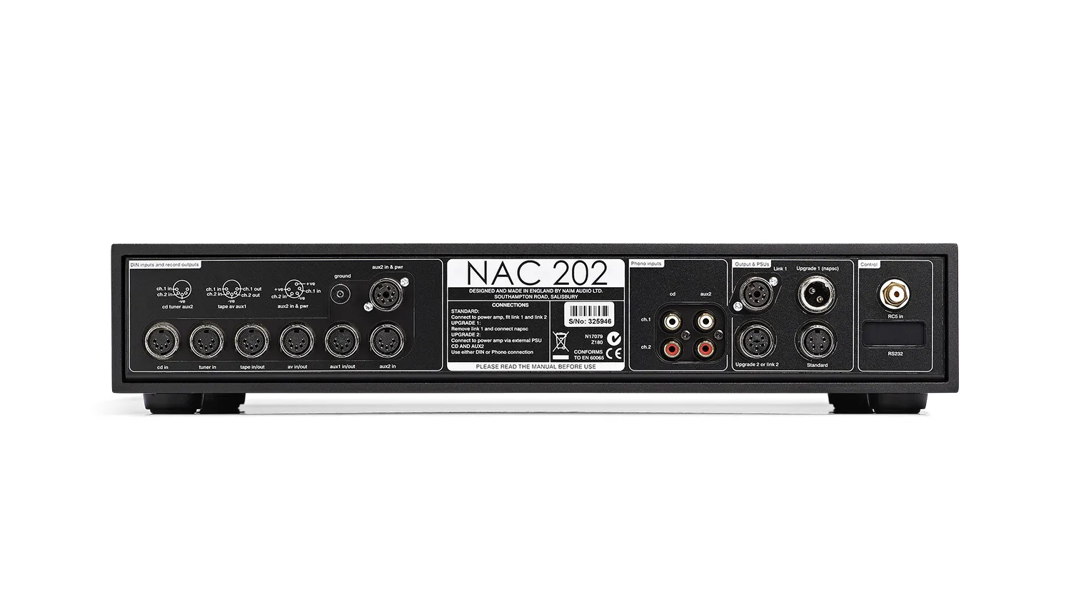 Pre Amply Naim NAC 202 mặt sau