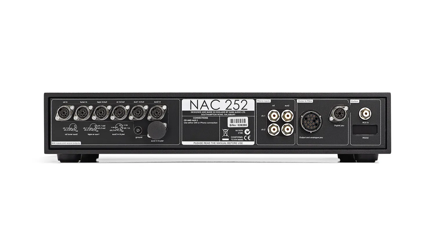 Pre Amply Naim NAC 252 mặt sau