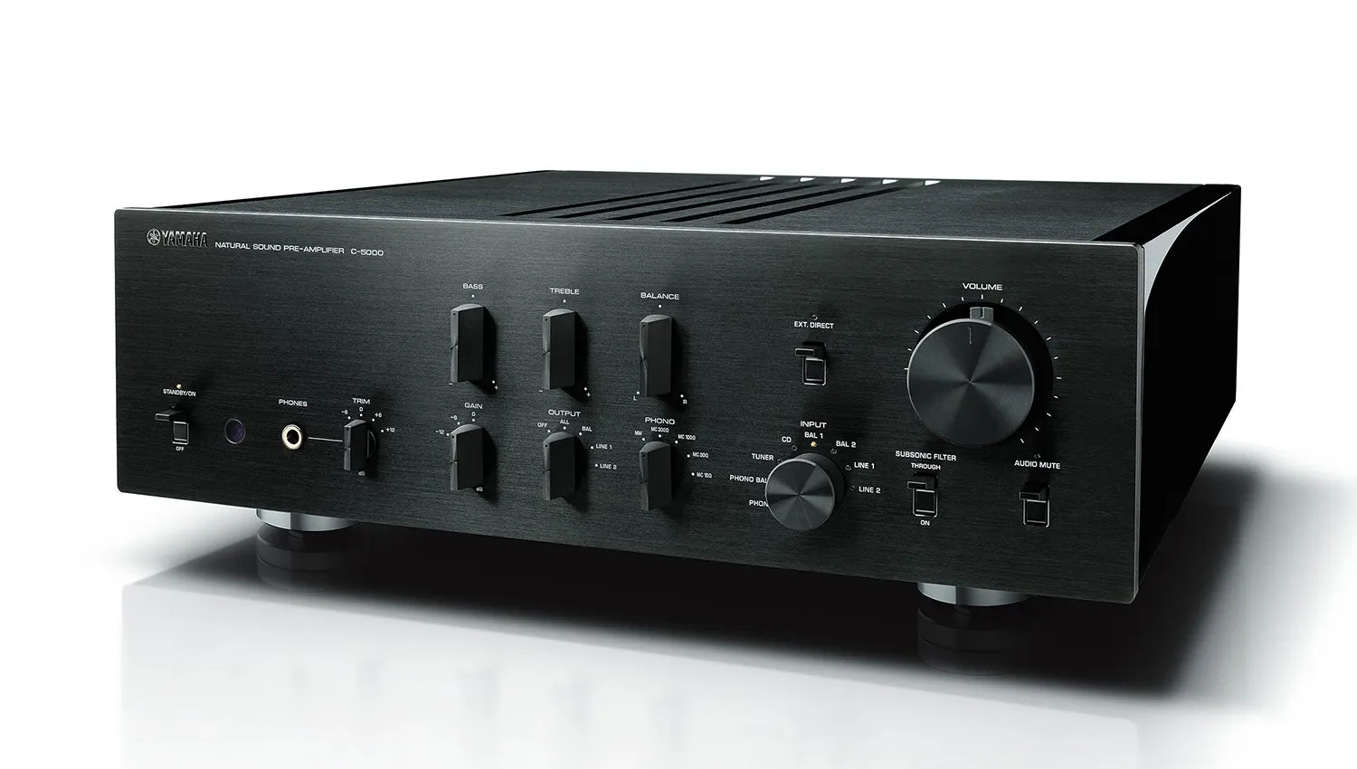 Amply yamaha C-5000 black mặt nghiêng trái