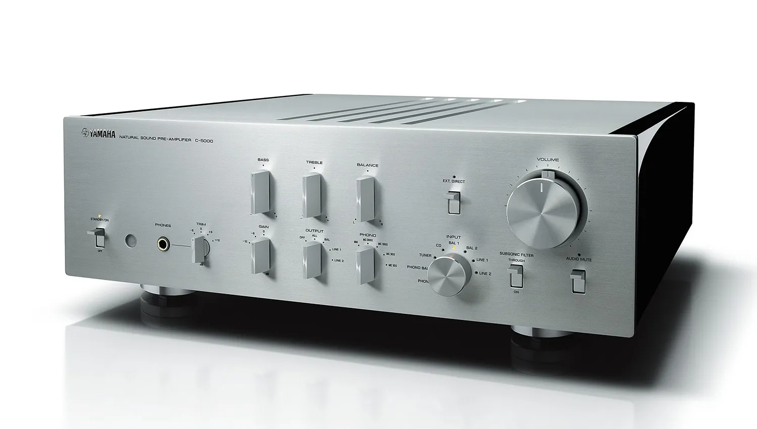 Amply yamaha C-5000 silver mặt nghiêng trái