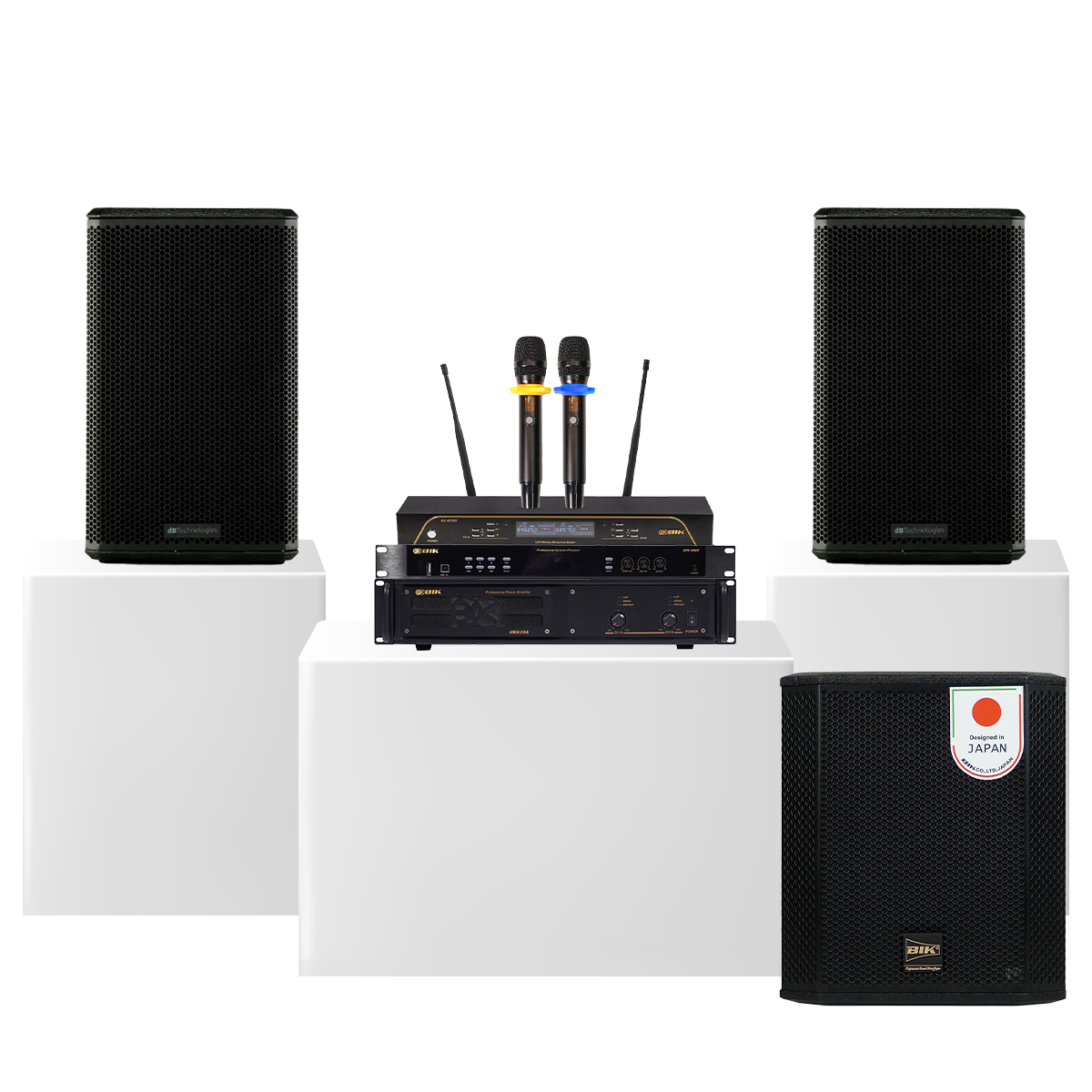 Dàn karaoke gia đình dBTechnologies 19 (dBTechnologies LVXP10, BIK VM620A, BIK BPR-5800, BIK BBK-W25A, BIK BJ-U200)