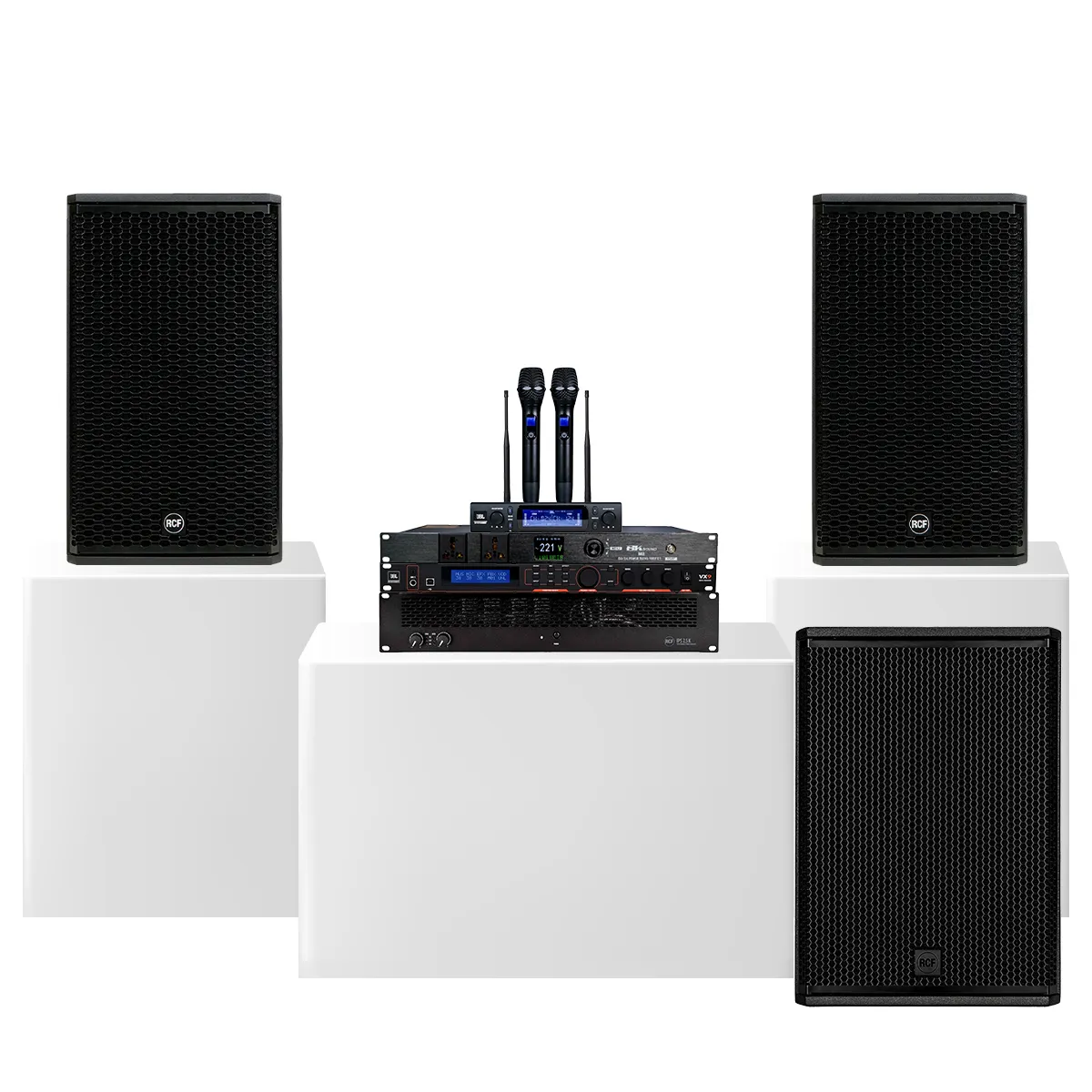 Dàn karaoke gia đình cao cấp RCF VIP 2 Italy 01 (RCF VIP 2, JBL VX9, RCF IPS 2.5K, RCF 705-AS MK3, JBL VM300)