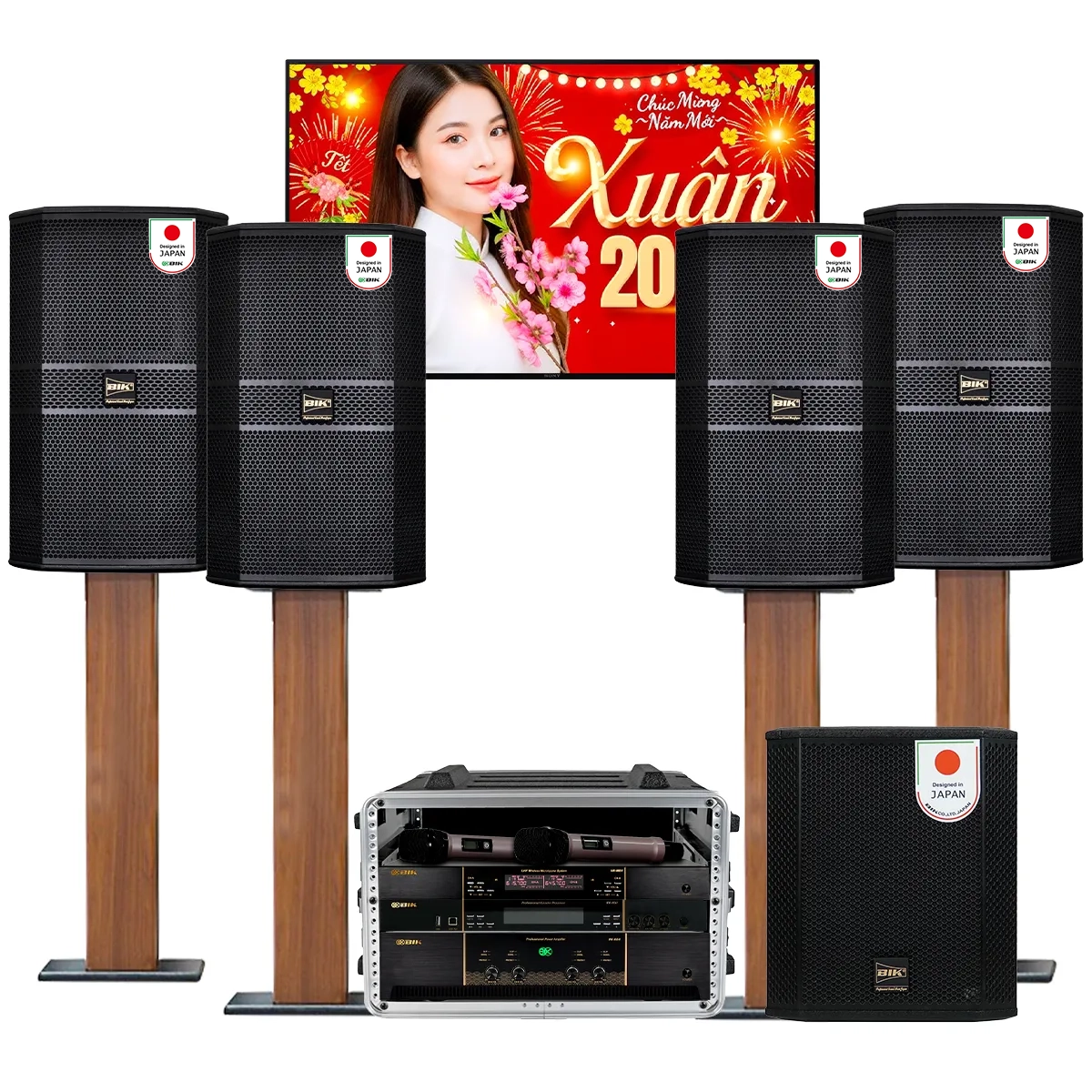Dàn karaoke gia đình đồng bộ BIK cao cấp 04 (BIK BBK-S310, BIK VK-A54, BIK VK-R51, BIK BBK-W25A, BIK VK-M51)