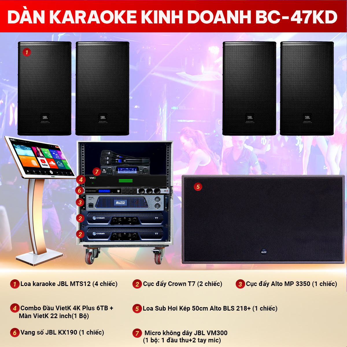 D&agrave;n karaoke kinh doanh BC-47KD