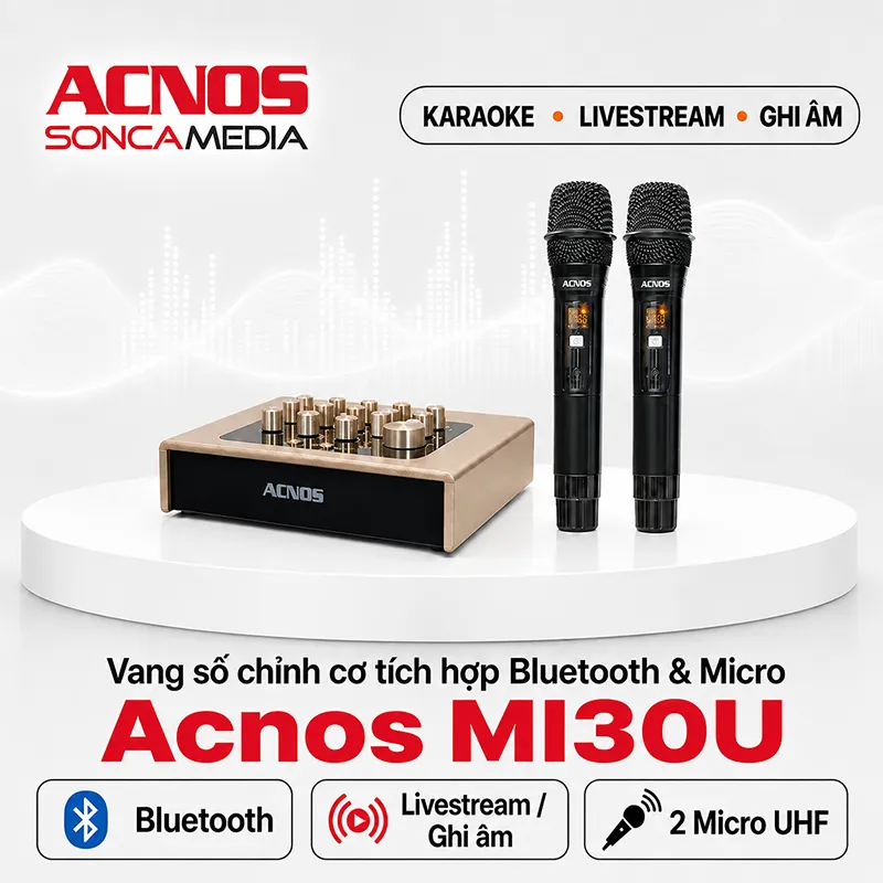 Vang số chỉnh cơ tích hợp Bluetooth & Micro Acnos MI30U