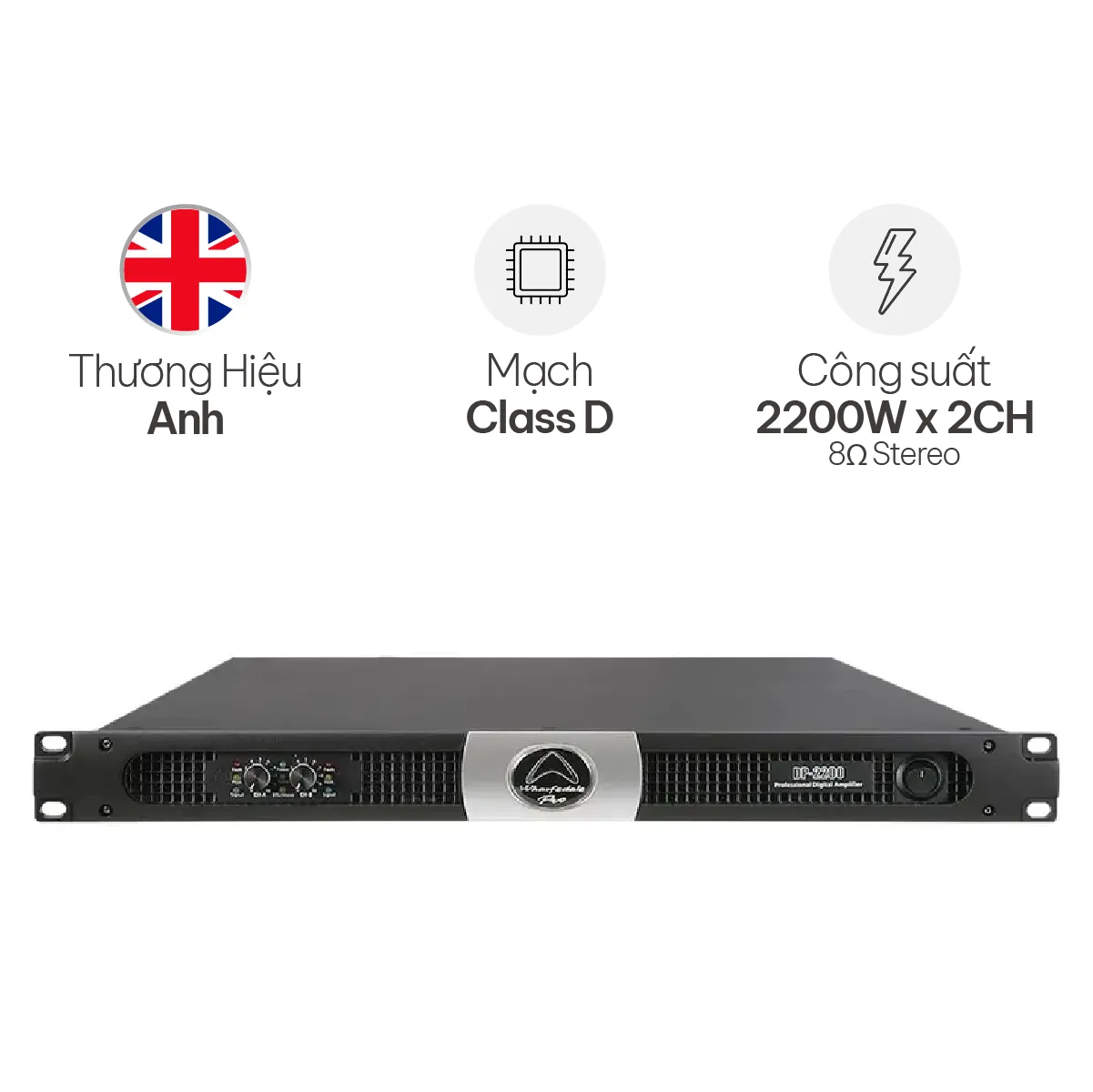 Cục Đẩy Công Suất 2 Kênh Wharfedale DP 2200 (Class D, 2200W)