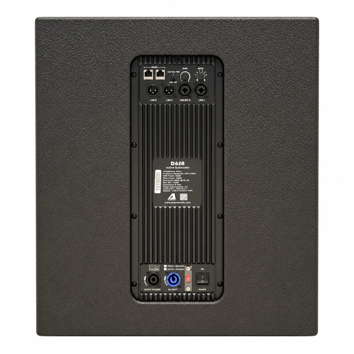 Mặt sau sub điện Actpro D6SA nền trắng
