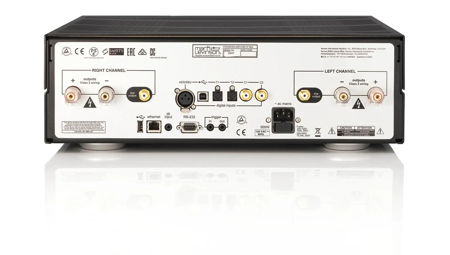 Mặt sau Ampli Mark Levinson No 5802