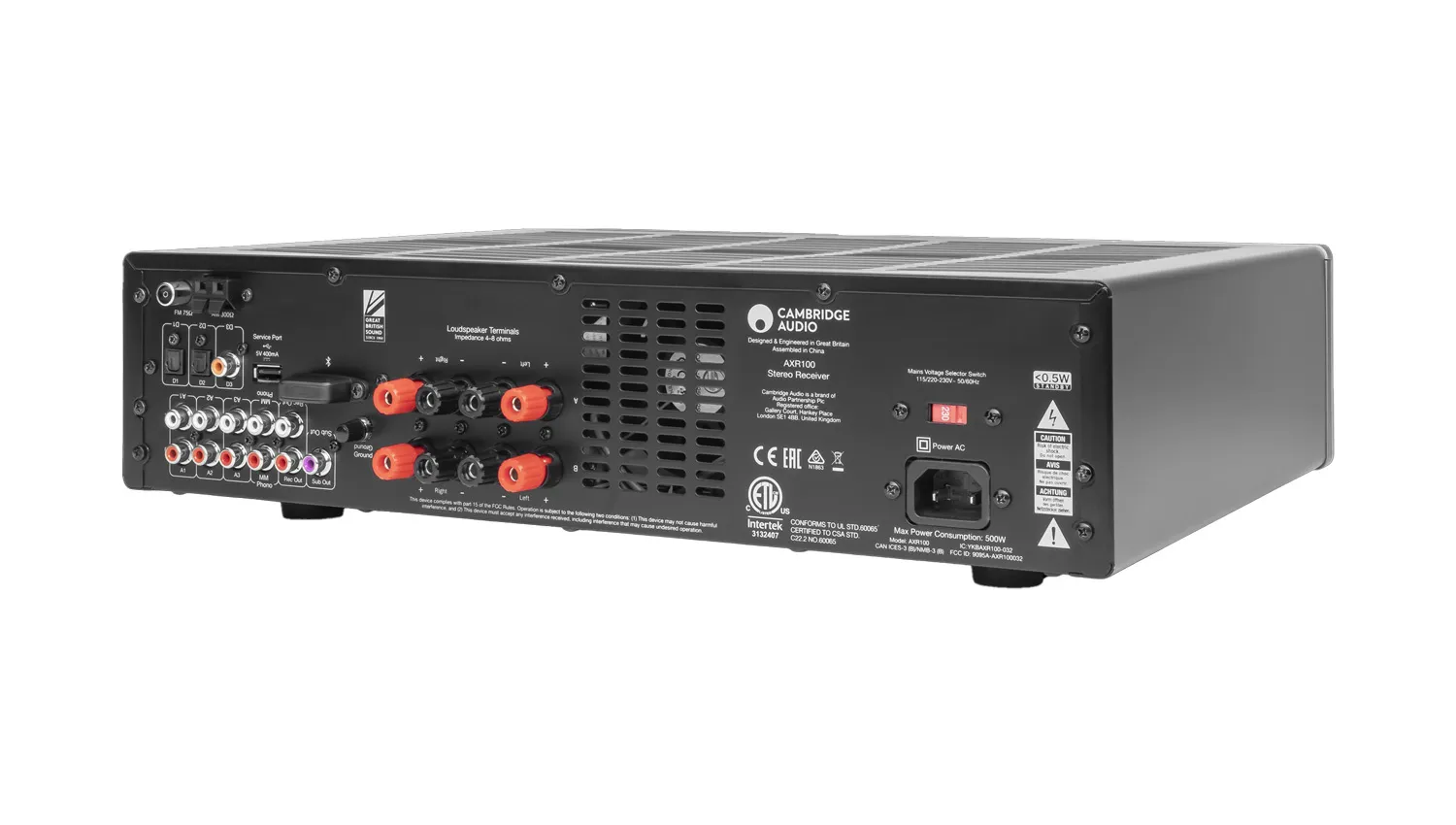 Mặt sau Amply Cambridge Audio AXR100