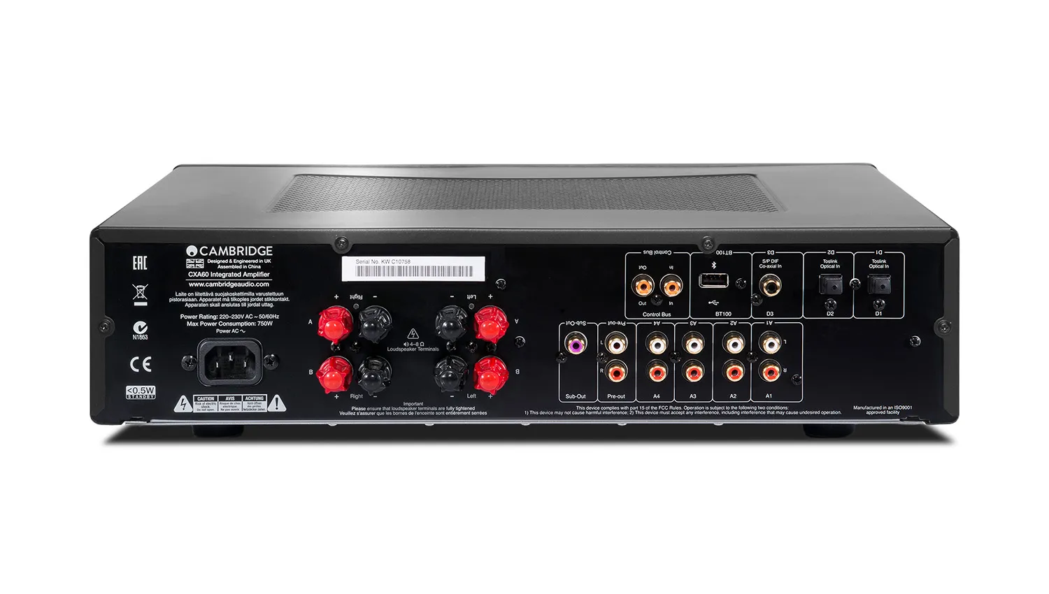 Mặt sau Amply Cambridge CXA60