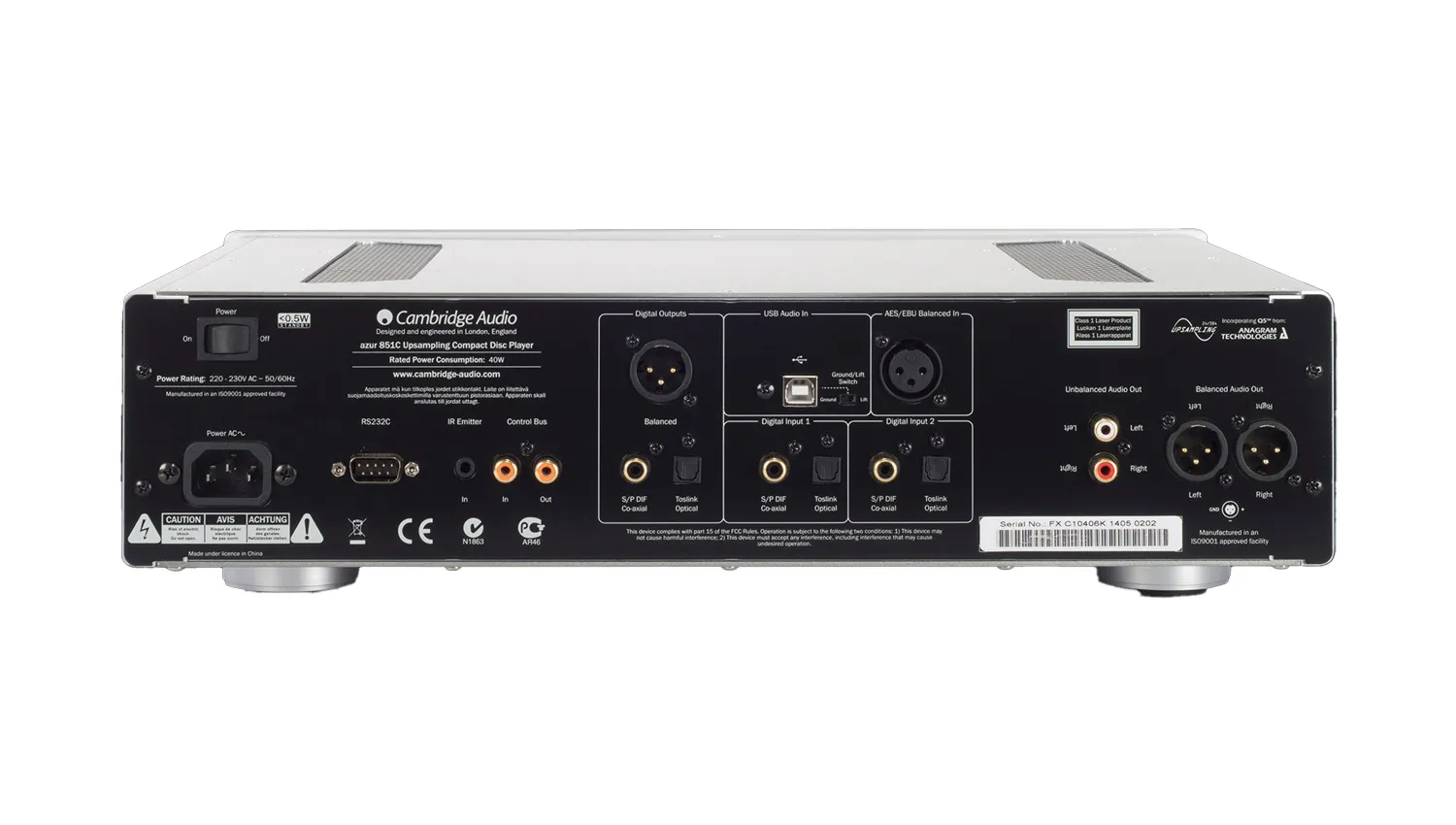 Mặt sau Amply Cambrige Audio Azur 851C