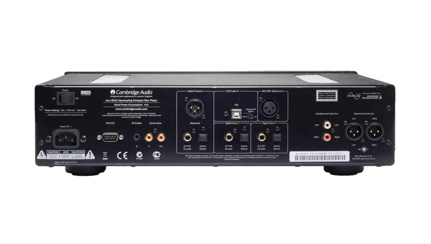 Mặt sau Amply Cambrige Audio Azur 851C