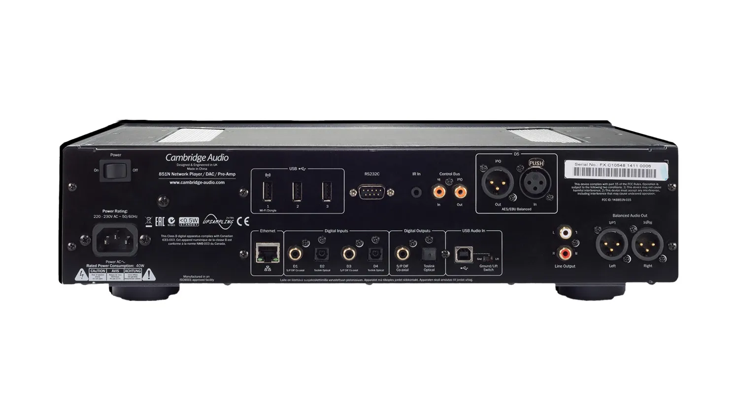 Mặt sau Đầu phát Cambridge Audio Azur 851N