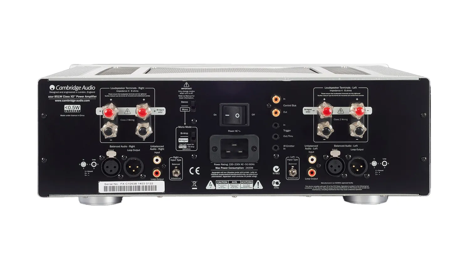 Mặt sau Amply Cambrige Audio Azur 851W