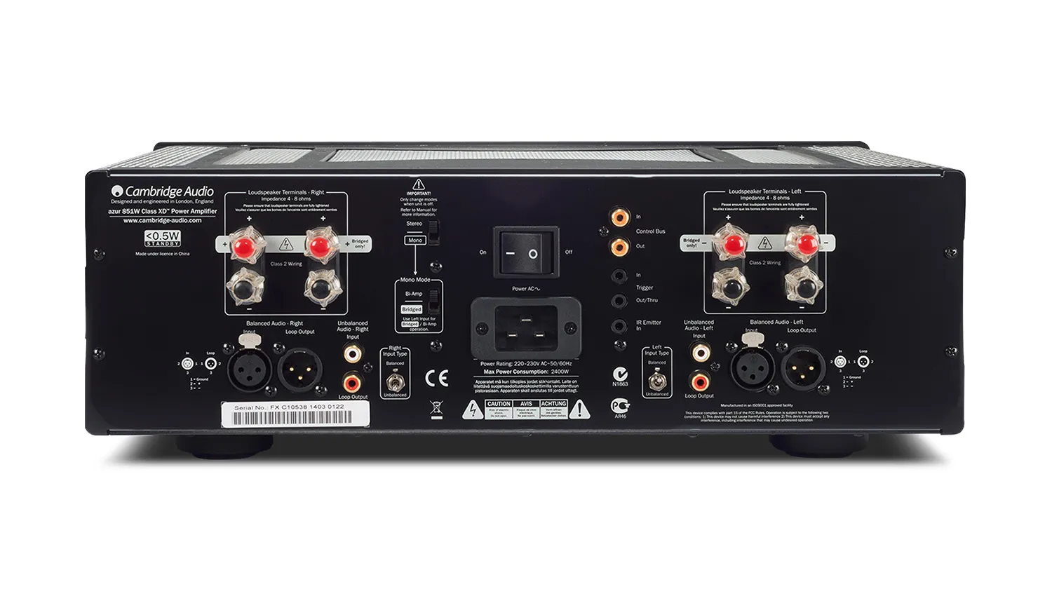 Mặt sau Amply Cambrige Audio Azur 851W