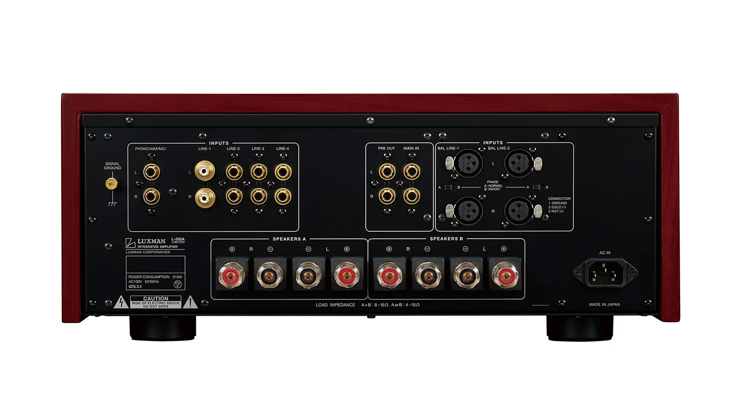 Mặt sau Amply Luxman L-595A Limited
