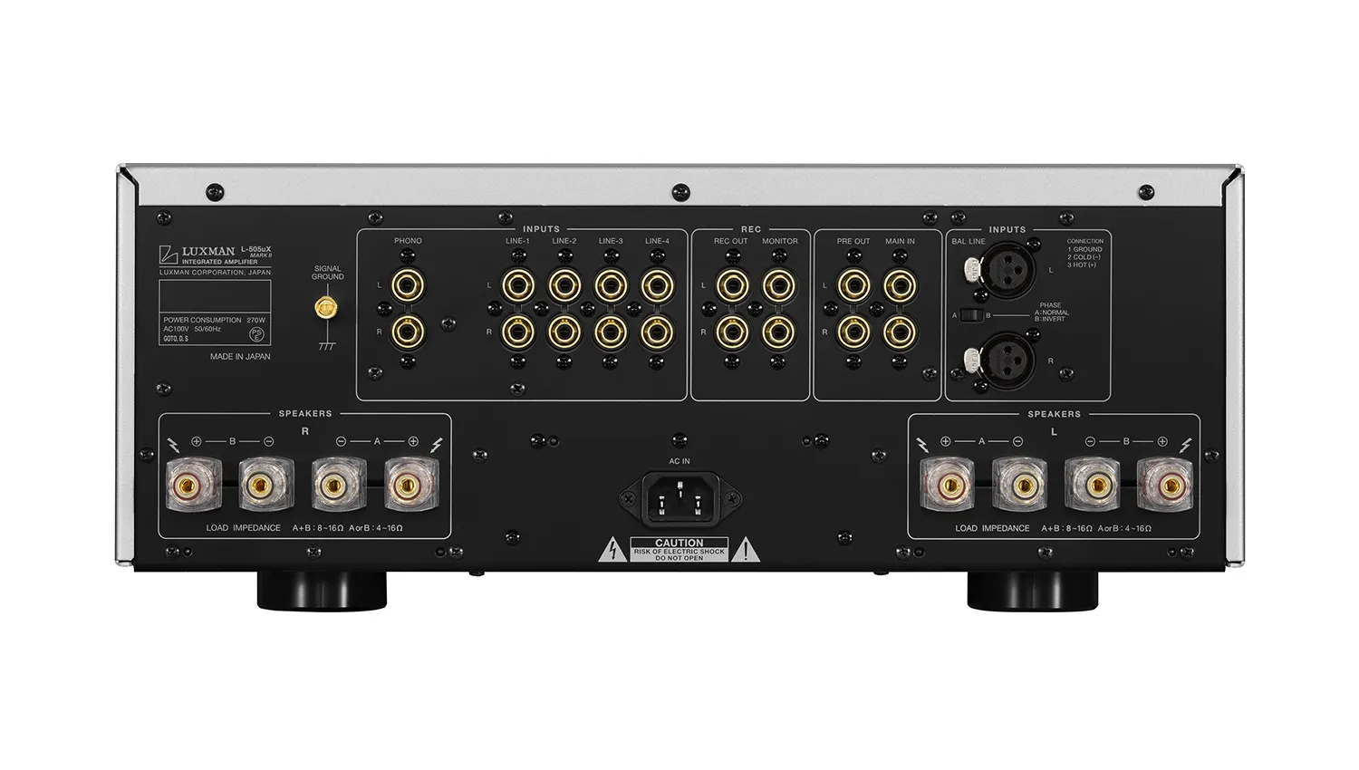 Mặt sau Amply Luxman L505UX II (Japan)