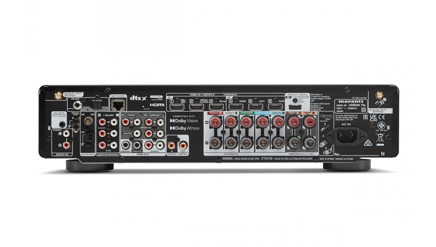 mặt sau Amply Marantz Cinema 70S màu đen