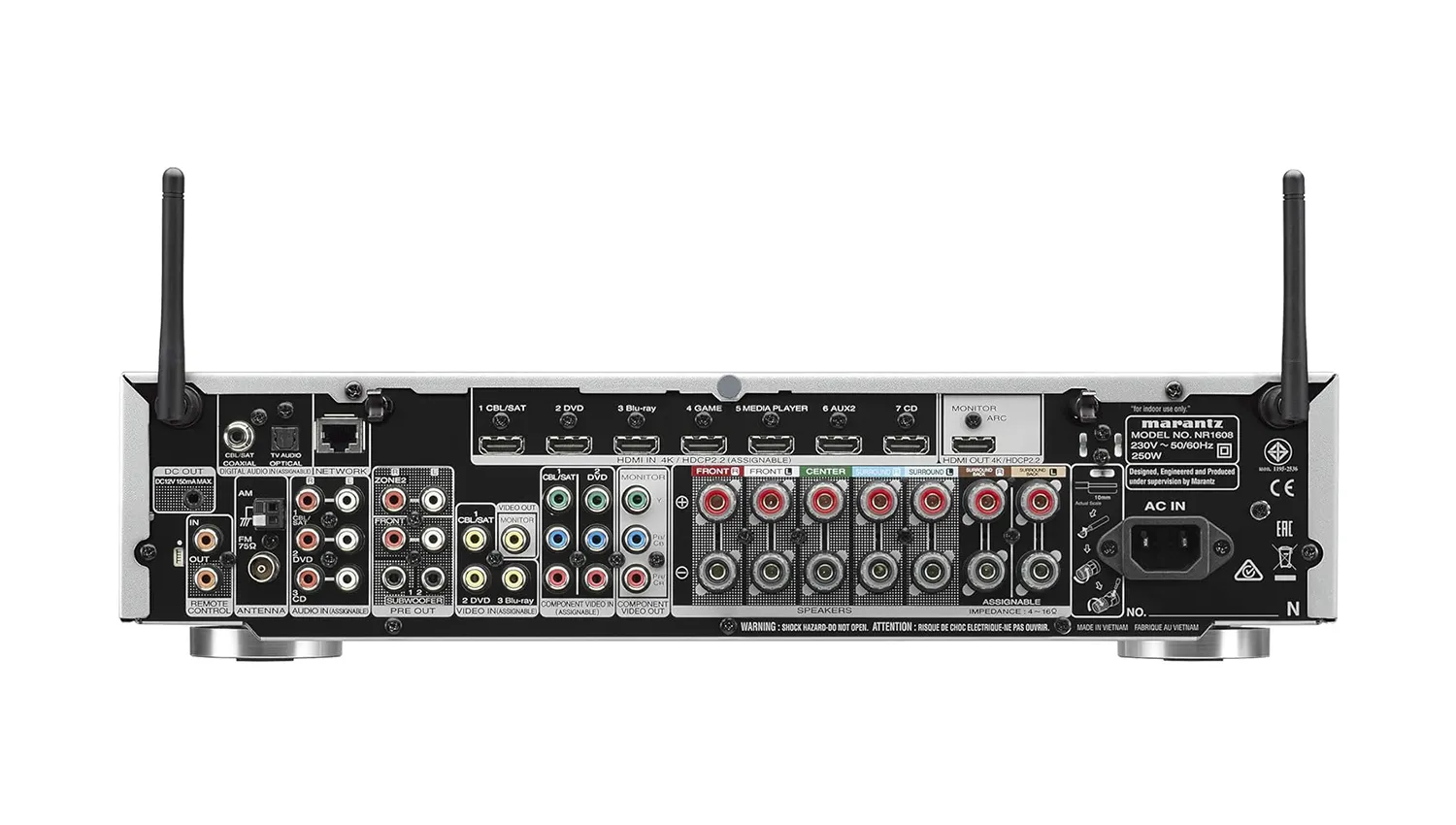 mặt sau Amply Marantz NR1608
