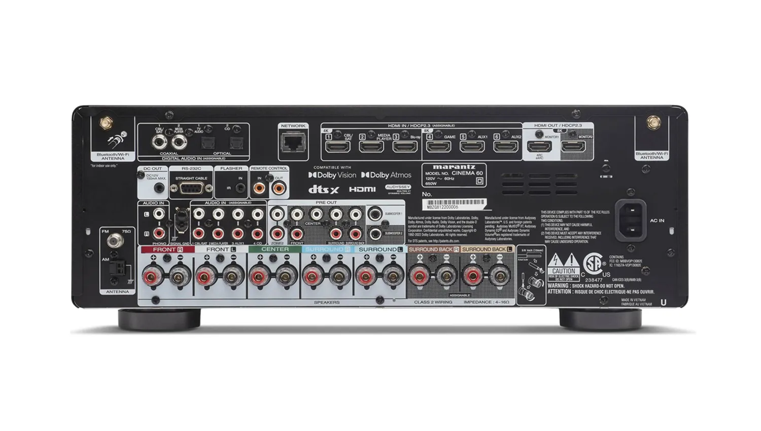 mặt sau Amply Marantz Cinema 60