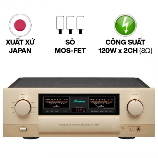 Amply Accuphase E380 (2 kênh, 120W/CH 8Ohm, Made in Japan)