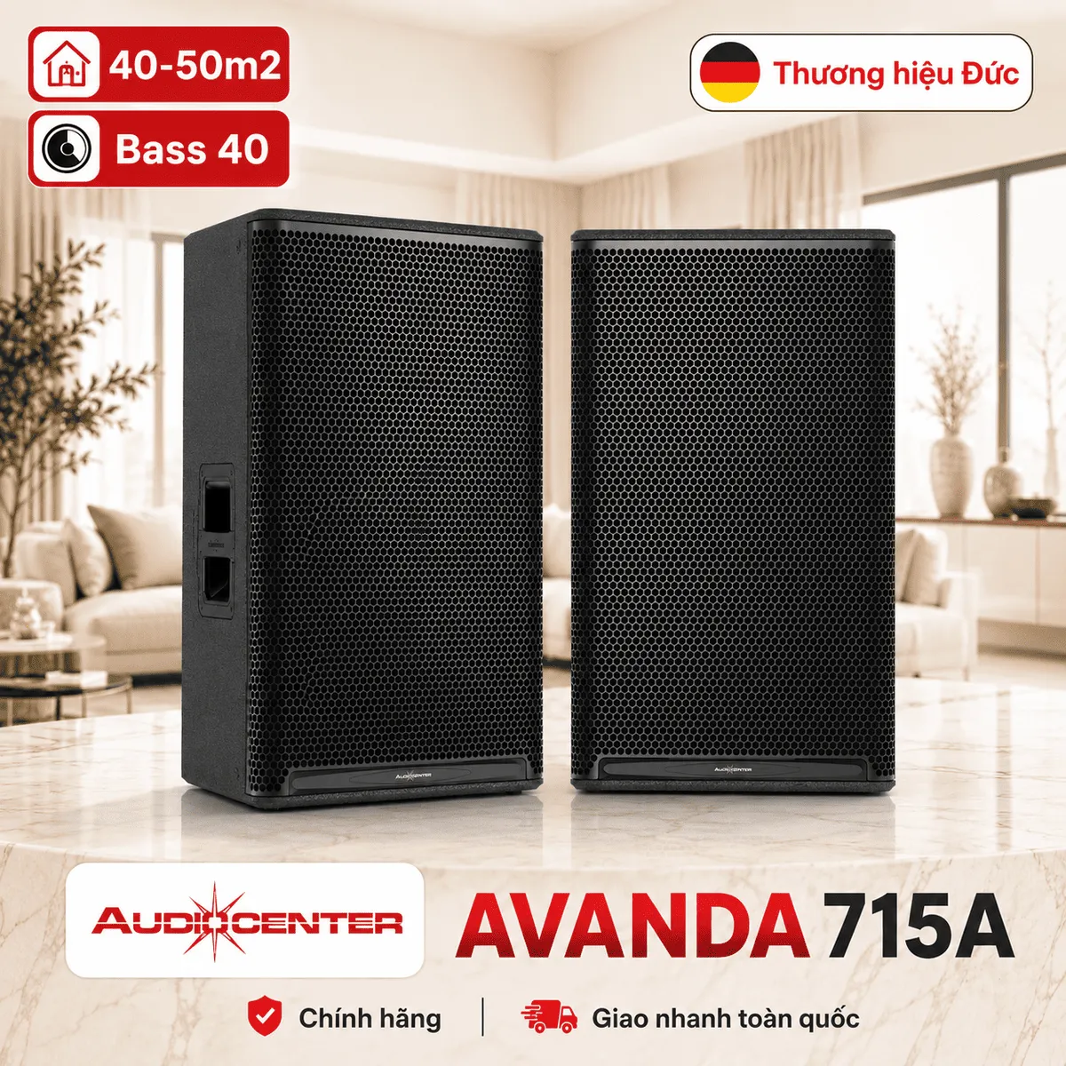 Loa Audiocenter Avanda 715A (Active, Bass 40cm, 1500W, 129dB)