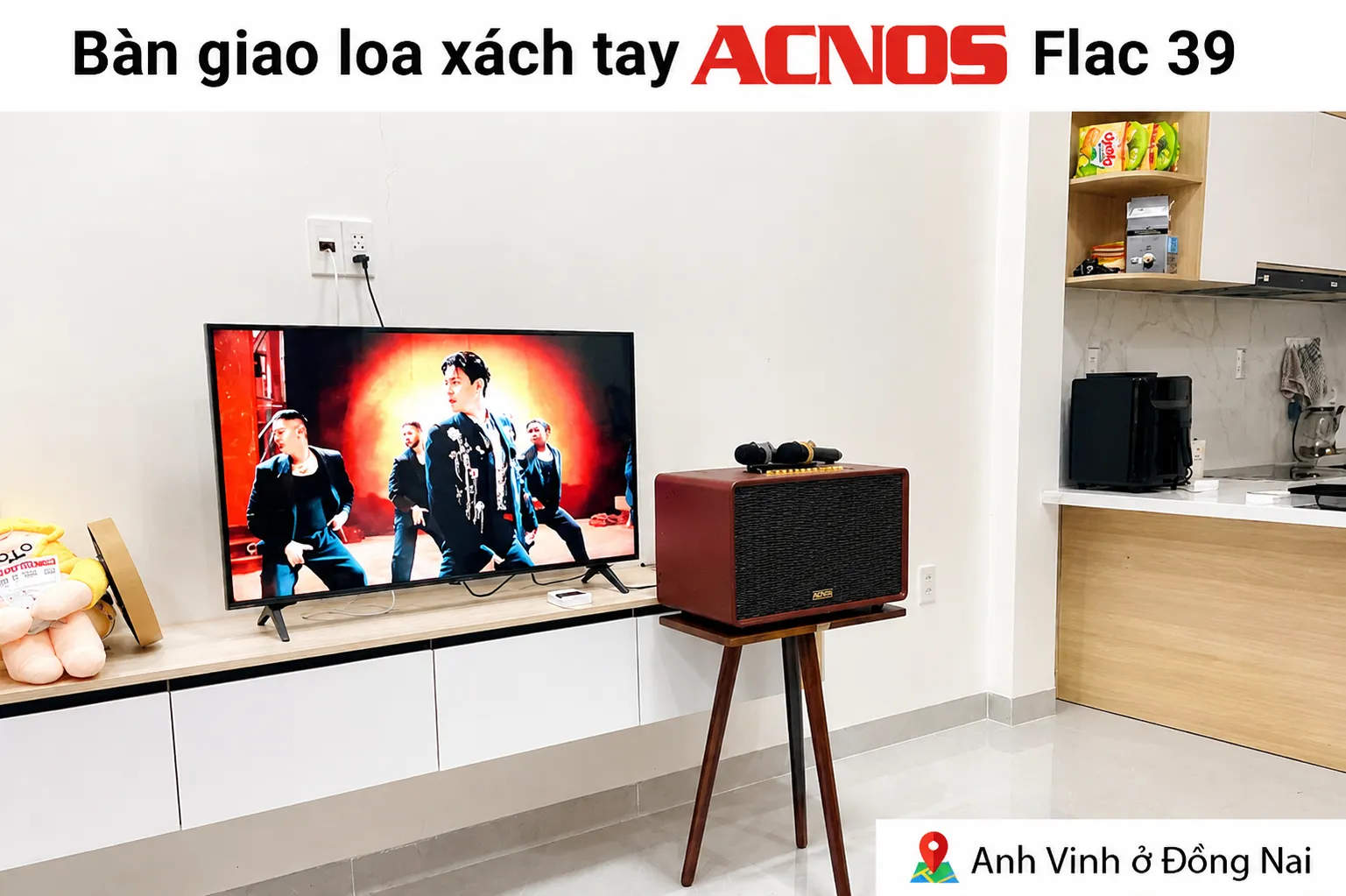 Bàn giao loa xách tay Acnos FLac 39 cho anh Vinh tại Đồng Nai