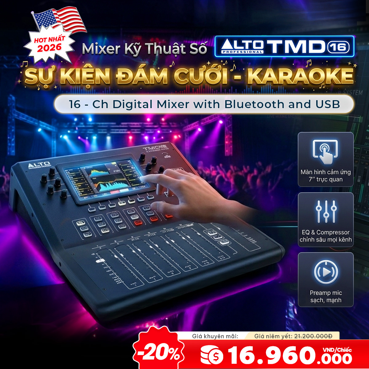 Bàn mixer Alto TMD16