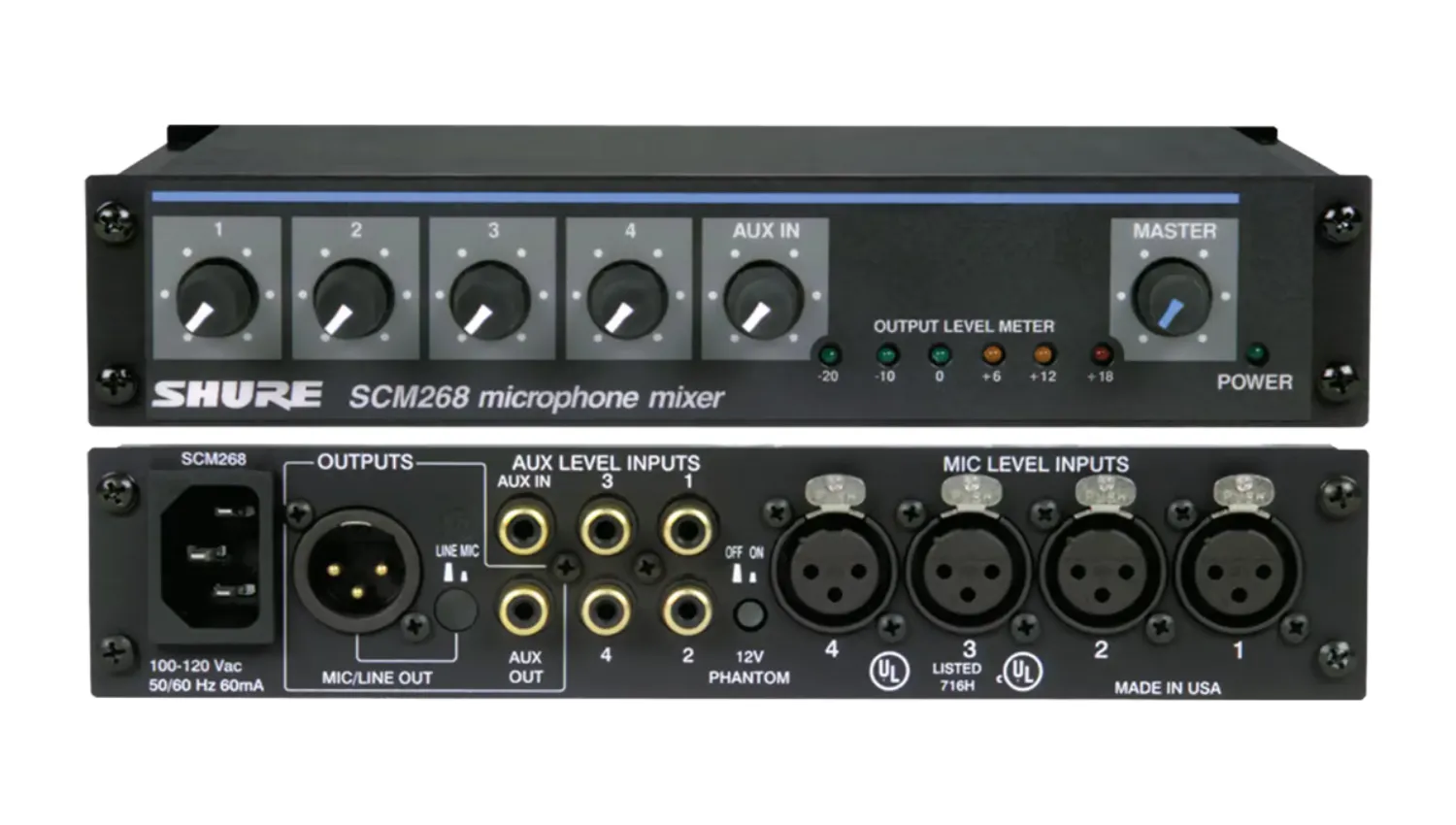 Bàn trộn microphone 4 kênh Shure SCM268E