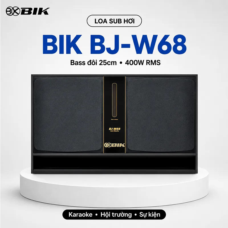 Loa sub hơi BIK BJ-W68 (Bass đôi 25cm)