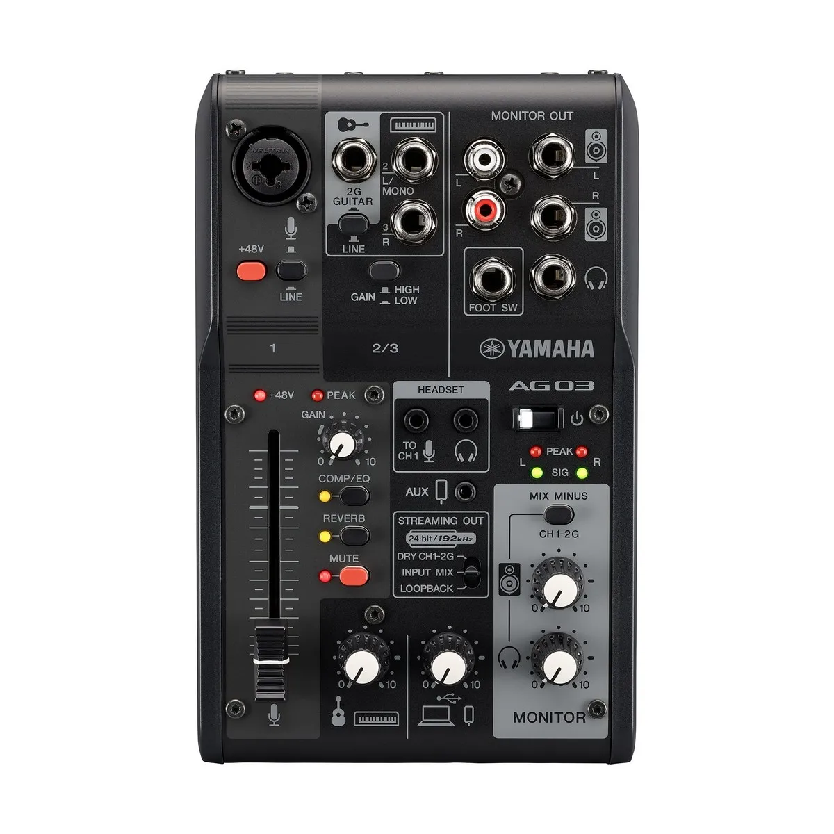 Bộ livestream Yamaha AG03MK2 LSPK (mixer AG03MK2, micro YCM01, tai nghe YH-MT1) - Hình 1
