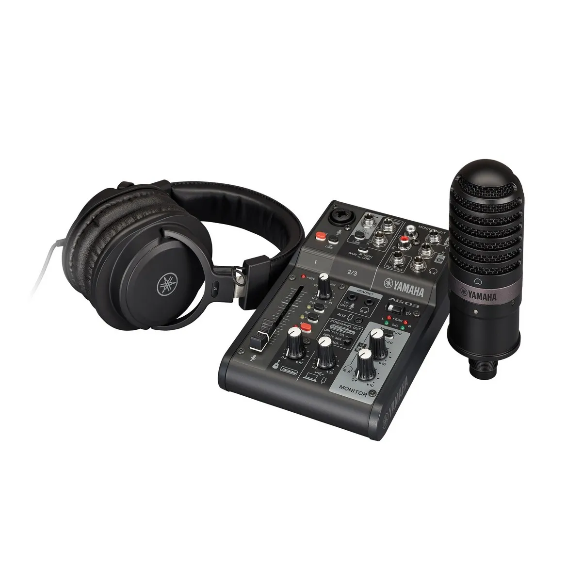 Bộ livestream Yamaha AG03MK2 LSPK (mixer AG03MK2, micro YCM01, tai nghe YH-MT1) - Hình 1