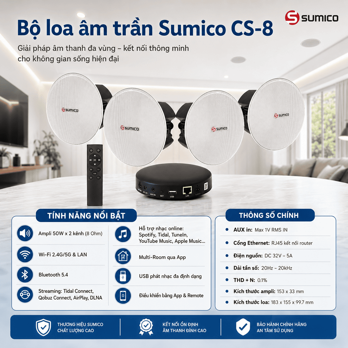 Bộ loa âm trần Sumico CS-8