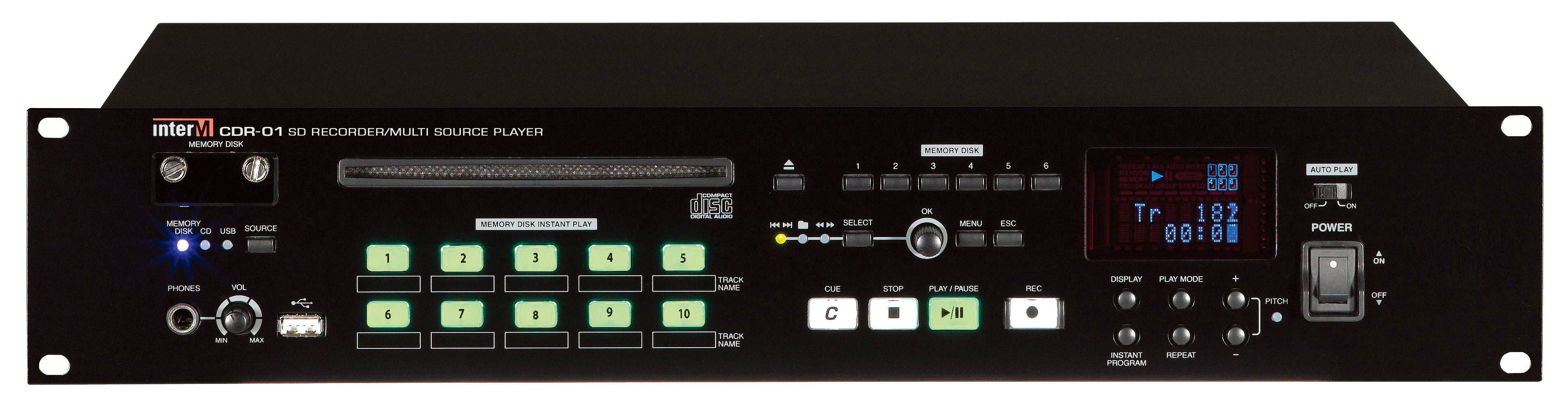 Bộ phát nhạc nền BGM, tích hợp ghi âm Inter-M CDR-01