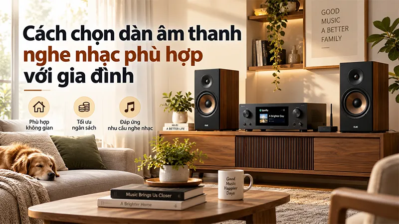 Cách chọn dàn âm thanh nghe nhạc phù hợp với gia đình