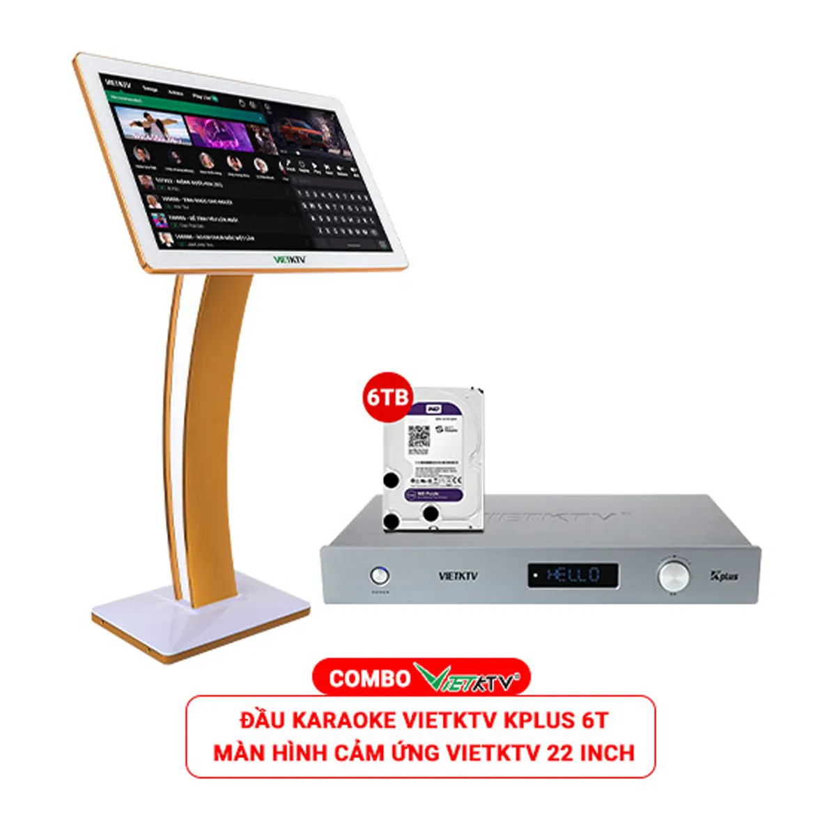 Combo Đầu Việt KTV K-Plus 6T + Màn Việt KTV 22 inch