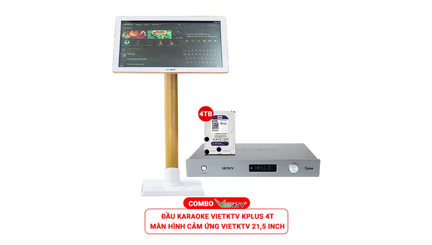 Combo Đầu Việt KTV K-Plus 4T + Màn Việt KTV 21,5 inch