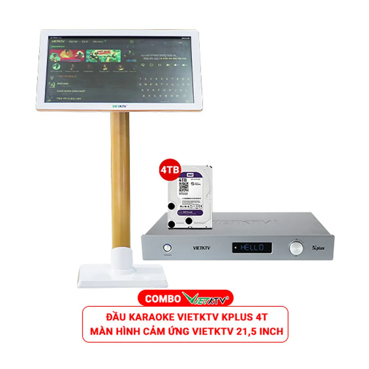 Combo Đầu Việt KTV K-Plus 4T + Màn Việt KTV 21,5 inch