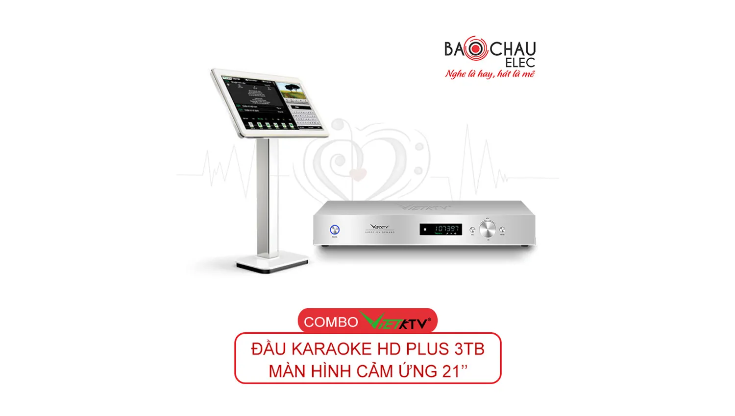 Combo VietKTV HD Plus 3TB + Màn hình 21