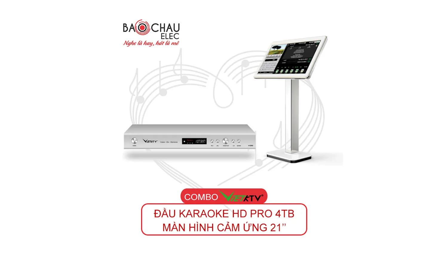 Combo VietKTV HD PRO 4TB + Màn hình 21