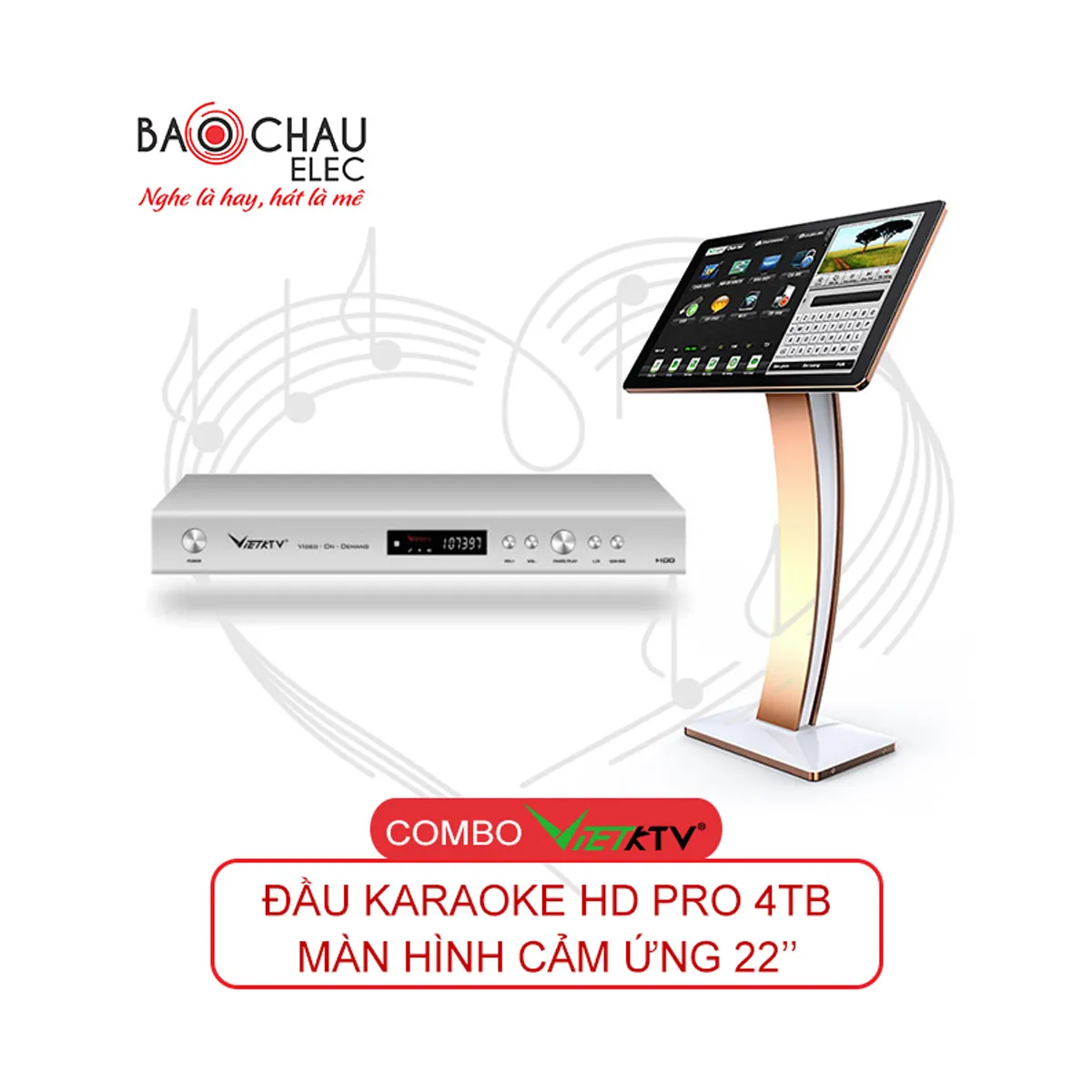 Combo VietKTV HD PRO 4TB + Màn hình 22