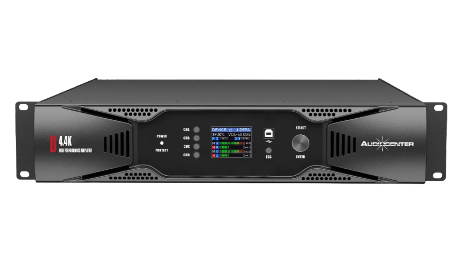 Cục đẩy 4 kênh Audiocenter D4.4K (600W, Class D, Có Bridge) - Hình 2