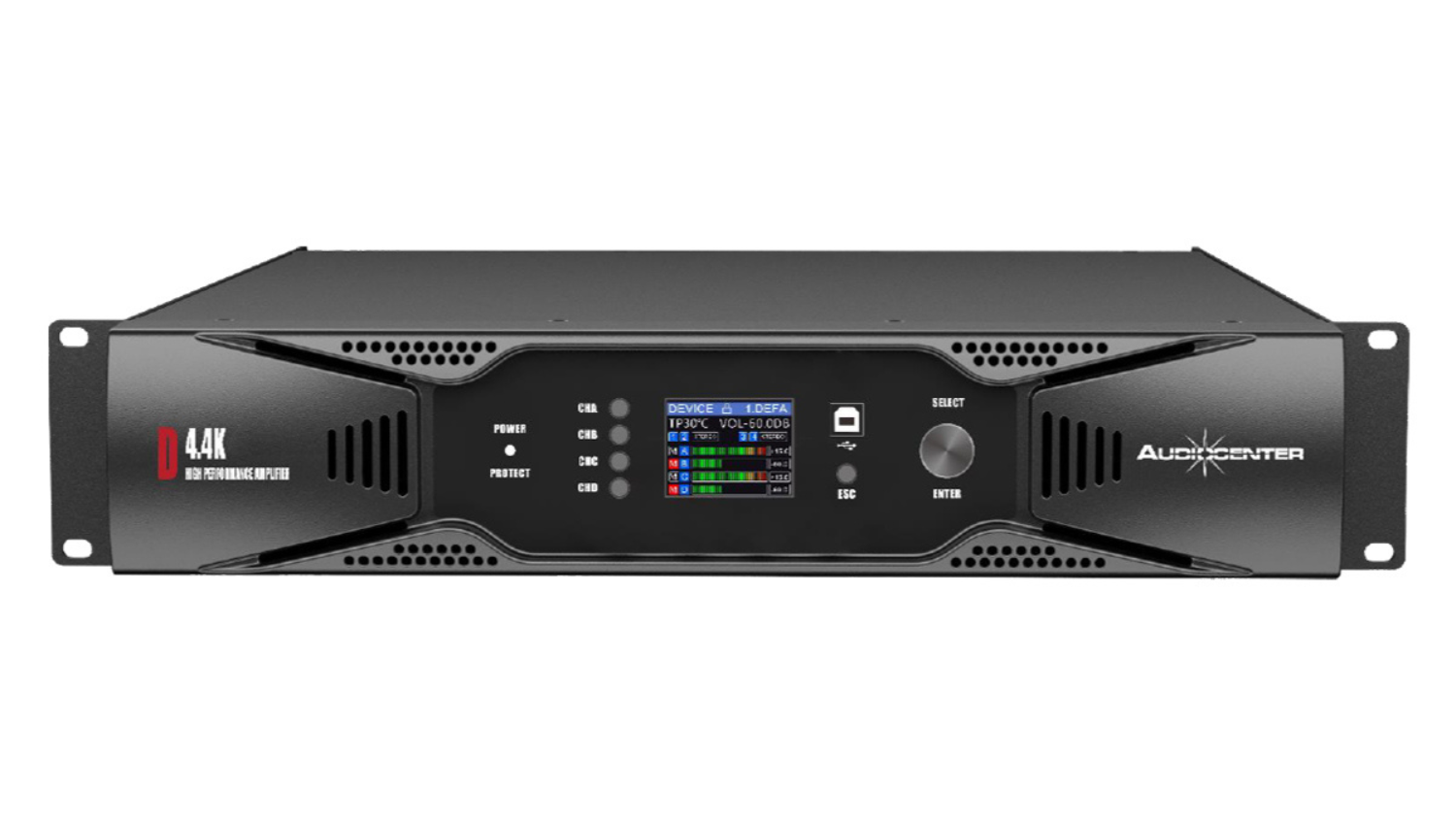 Cục đẩy 4 kênh Audiocenter D4.4K (600W, Class D, Có Bridge) - Hình 1