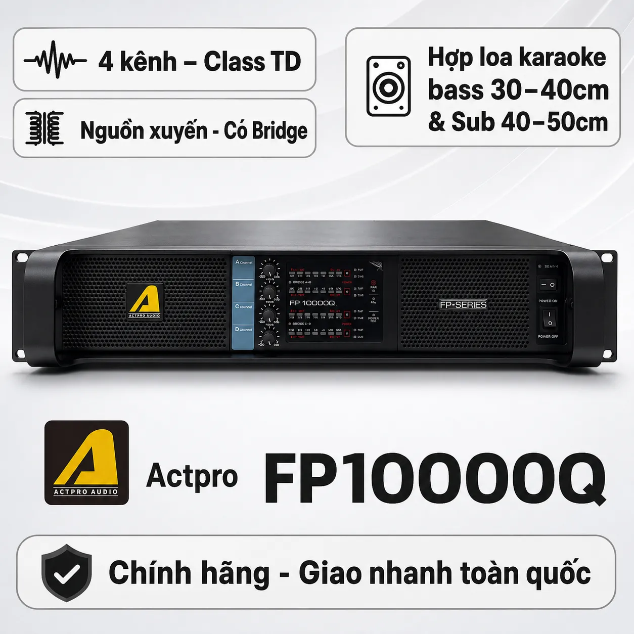 Cục đẩy công suất 4 kênh Actpro FP10000Q 2025 (Class TD, 1500W/CH)