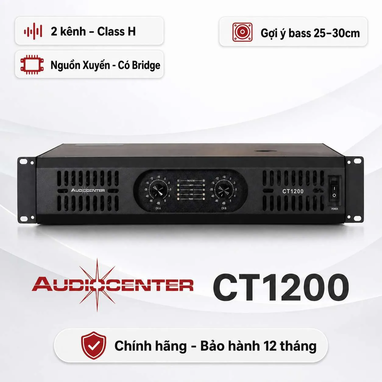 Cục đẩy 2 Kênh Audiocenter CT1200