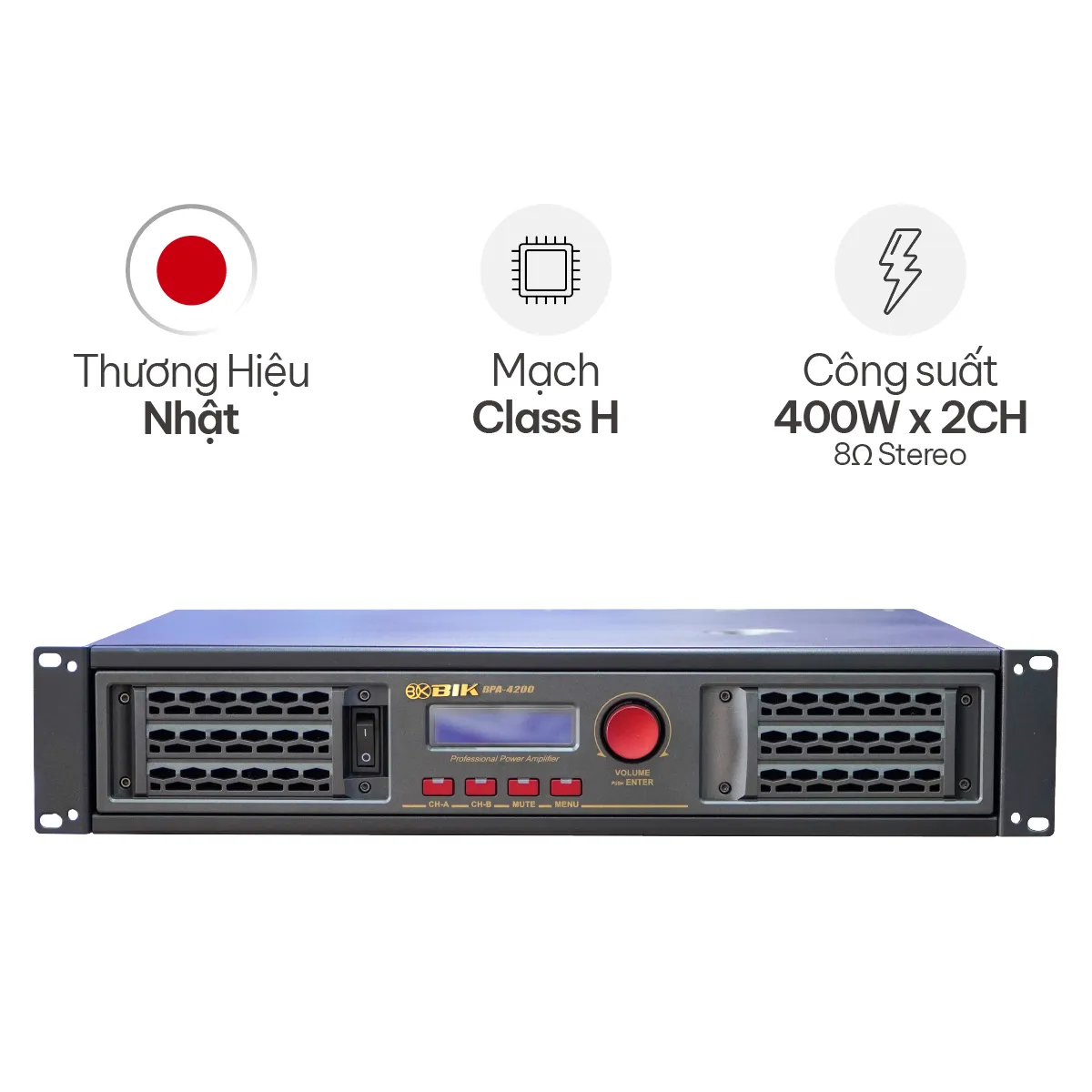 Cục đẩy công suất 2 kênh BIK BPA-4200