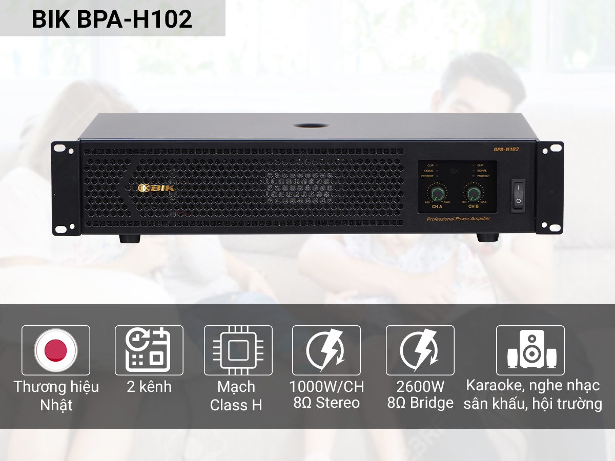 Cục đẩy công suất 2 kênh BIK BPA-H102