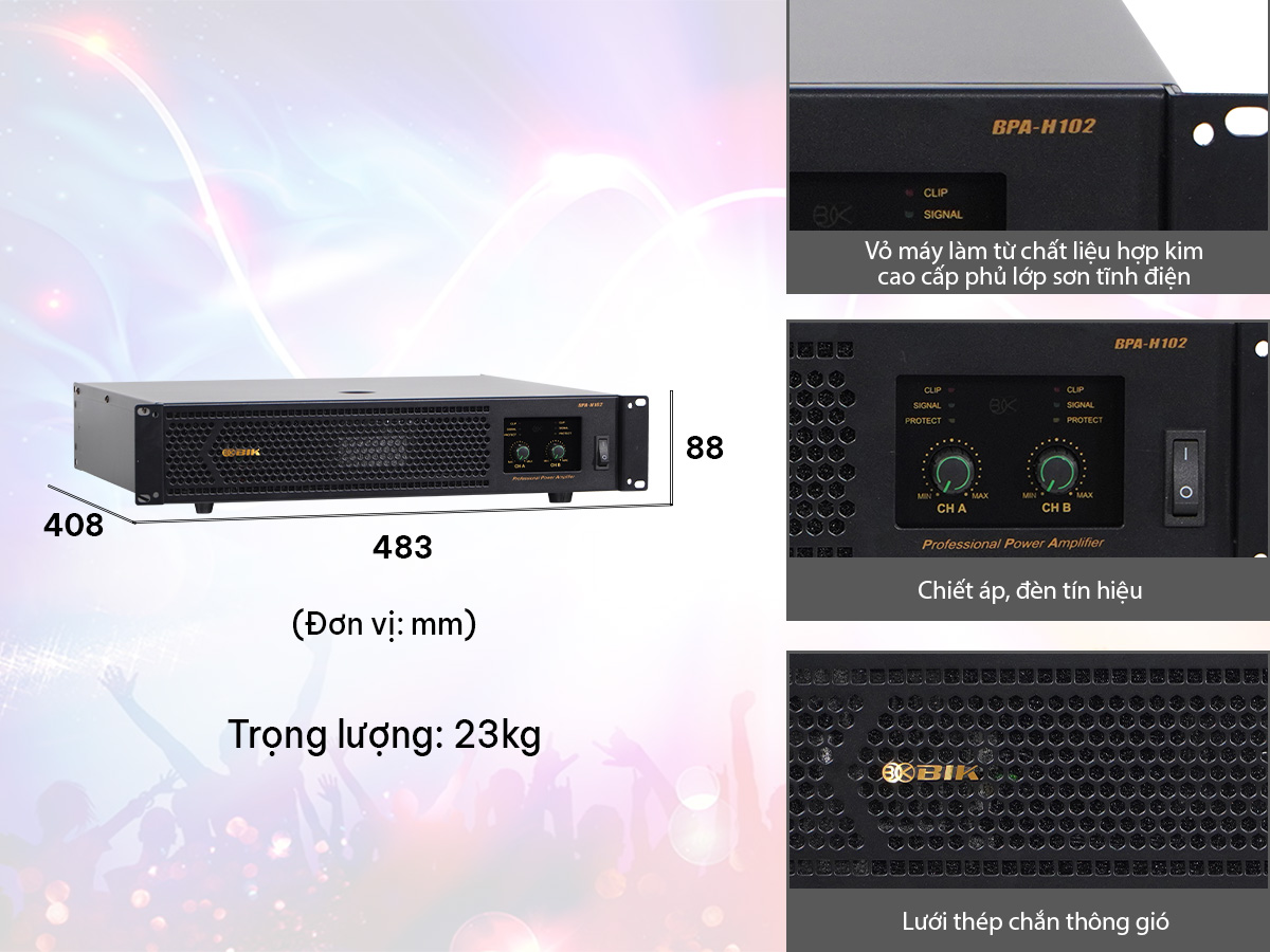 Cục đẩy công suất 2 kênh BIK BPA-H102
