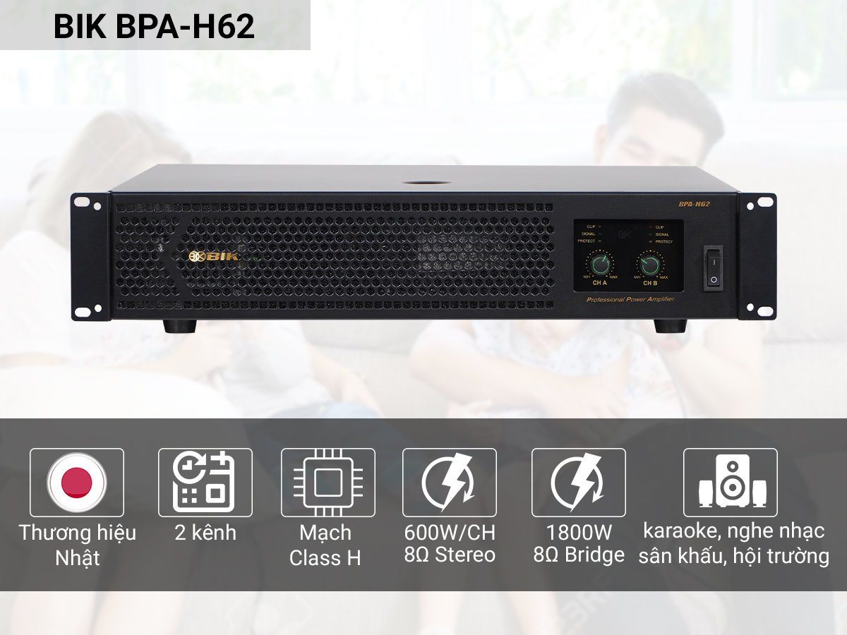 Cục đẩy c&ocirc;ng suất 2 k&ecirc;nh BIK BPA-H62