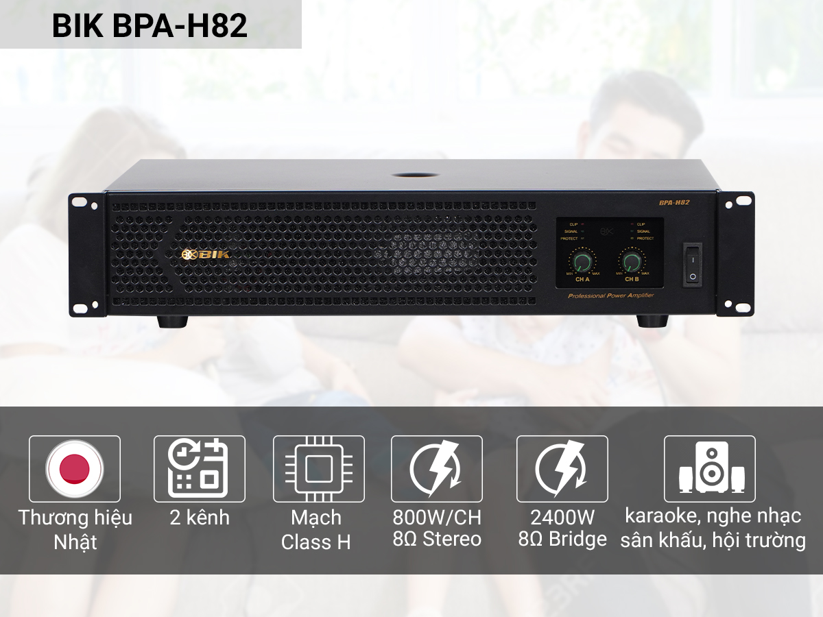 Cục đẩy c&ocirc;ng suất 2 k&ecirc;nh BIK BPA-H82